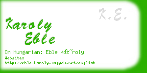 karoly eble business card